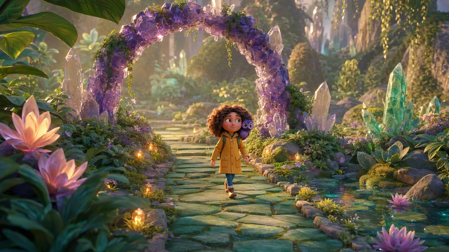 Sam and Vibo in the gem garden visualization world