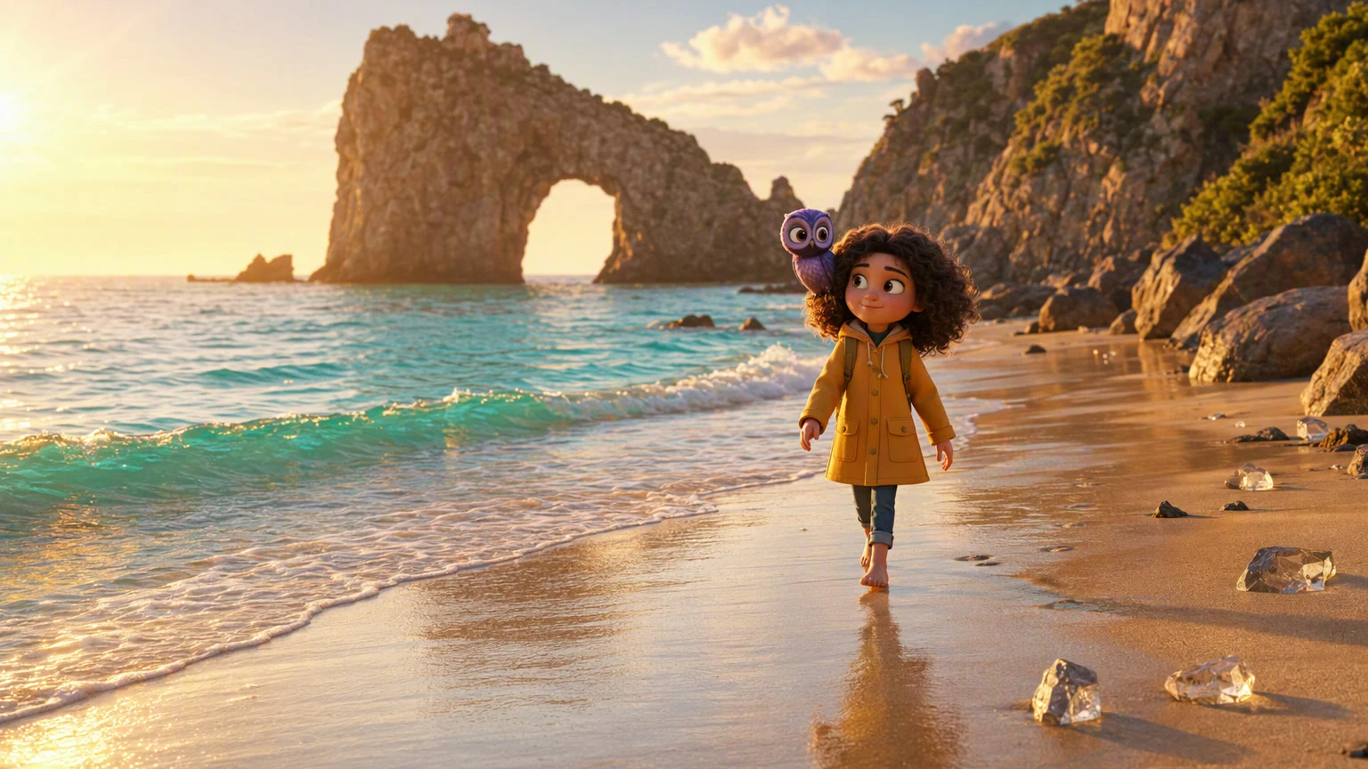 Sam and Vibo in the golden coast visualization world